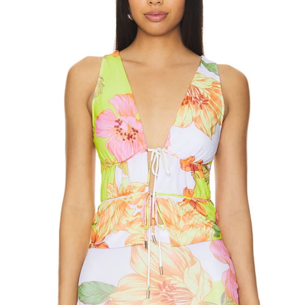 AFRM Color Block Floral Dress